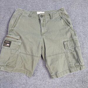 Denim & Supply Shorts 30 Green Solid Cargo Cotton 10" In